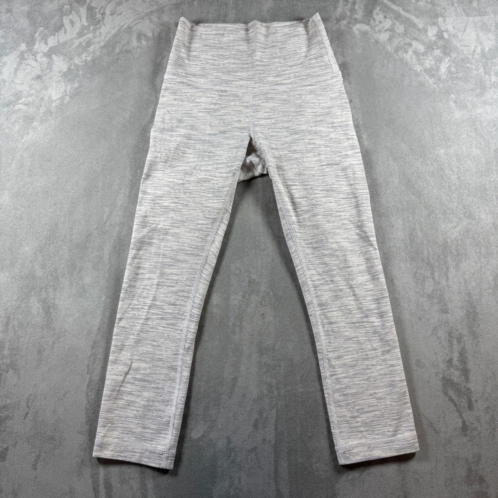 Lululemon Wunder Under Crop High Rise Luon Size 4‎ Heathered Grey 23" Leggings